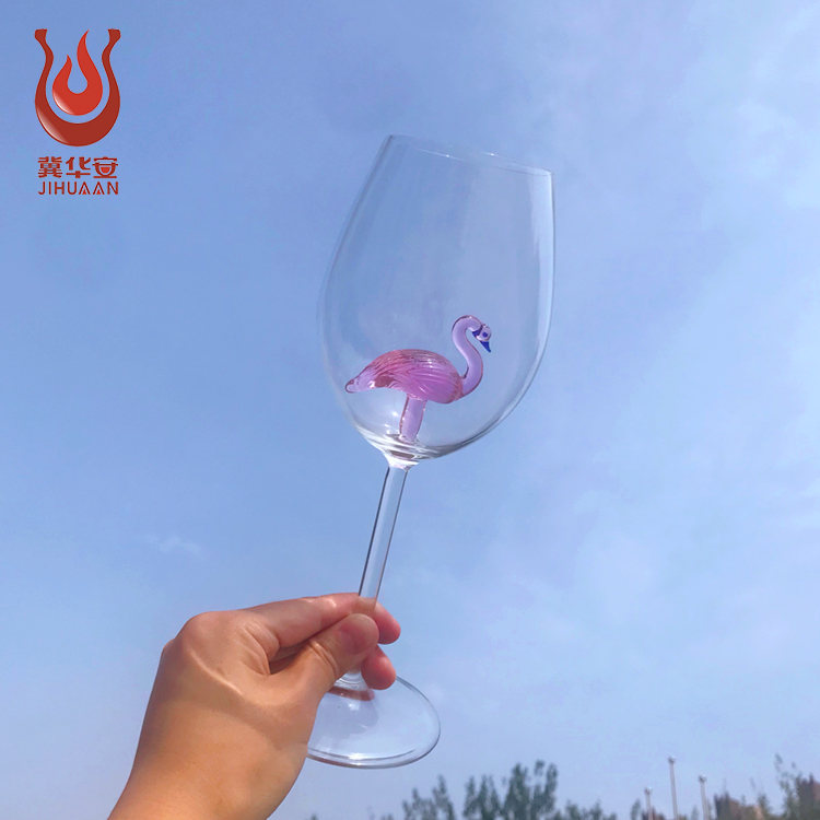 High quality Borosilicate China Factory Cheap strong wine glass Flamingo goblet wine glass 