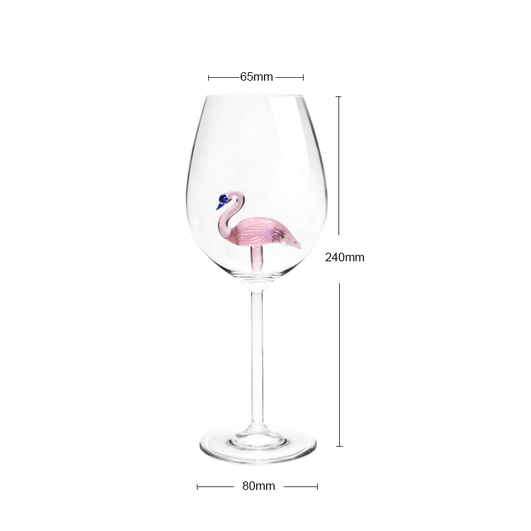 High quality Borosilicate China Factory Cheap strong wine glass Flamingo goblet wine glass 